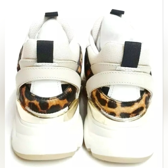 Michael Kors Women's Mixed Media Trainer Sneaker Size 9.5M Ecru Leopard NIB - Picture 9 of 12